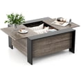 thumbnail image 1 of Costway Table Basse Carrée 36,5 Pouces Table à Thé Cocktail avec Dessus Coulissant et Compartiment Caché Gris, 1 of 10