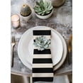 thumbnail image 2 of Black Beige Striped Cloth Napkins Set of 6 Reusable Dinner Napkins, Vintage Geometric Line Simple Cocktail Napkin Washable Table Napkins for Wedding/Holiday Party/Baby Shower 20"x20", 2 of 7