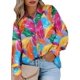 thumbnail image 1 of Blusa Eytino para mujer, talla grande, cuello en V, manga larga, multicolor, 1 of 6