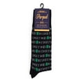 thumbnail image 2 of Parquet Men's Good Luck Black & Green Shamrock Fun Novelty Crew Dress Socks, 2 of 2