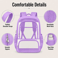 thumbnail image 3 of Lomyolo Clear Backpack for School Boys Girls Adult Transparent Bookbag with Reinforced Straps & 400D Oxford Fabric, Large Capacity Heavy Duty Backpack for Travel, Security, Work, College, Men & Women, 3 of 8