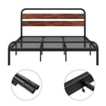 thumbnail image 3 of EastVita Bed Frame with Wood Headboard,Full /Queen /King Size Heavy Duty Platform Bed Frame,Metal Slat Support, Noise Free Design Easy Installation, 3 of 9