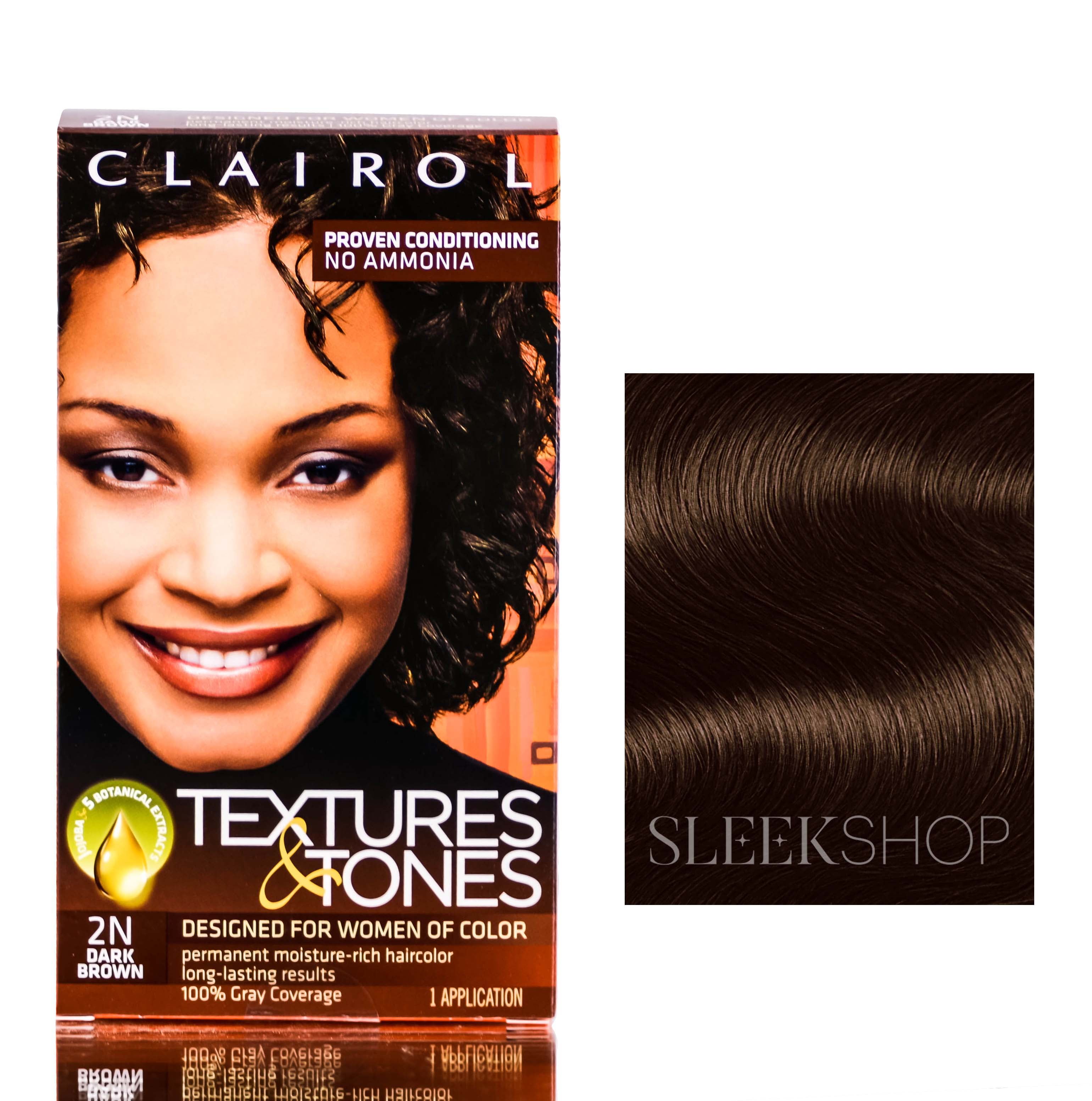 2N Dark Brown , Clairol Textures & Tones Hair Color Designed For
