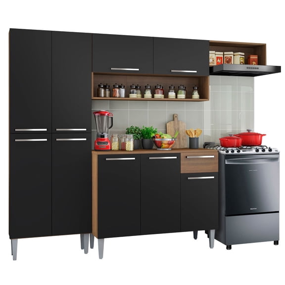 Cocina Integral Completa Madesa Emilly Top Marrón/Negro G20070