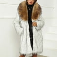 thumbnail image 4 of FRSASU Faux Fur Fashionable and Comfortable Winter Long Sleeved Soft Coat Women's Warm Fur Jacket Overcoat Brown, 4 of 6