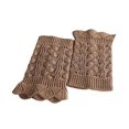 thumbnail image 1 of sweethay 1 par de lindos calentadores de piernas de invierno de encaje suave para mujer y niña, calcetines de punto calados de ganchillo Ropa, zapatos y accesorios Miscelánea caqui, 1 of 6