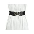 thumbnail image 6 of INSPIRE CHIC Womens Elastic Belts Metal Interlocking Buckle Stretchy Belts White & Black, 6 of 6