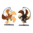 thumbnail image 4 of Ventilador de leña de 5 aspas, circulación de aire ultrasilencioso, calefacción, ahorro de energía, ventilador de chimenea alimentado por calor para pesca en hielo, camping, dorado, 4 of 14