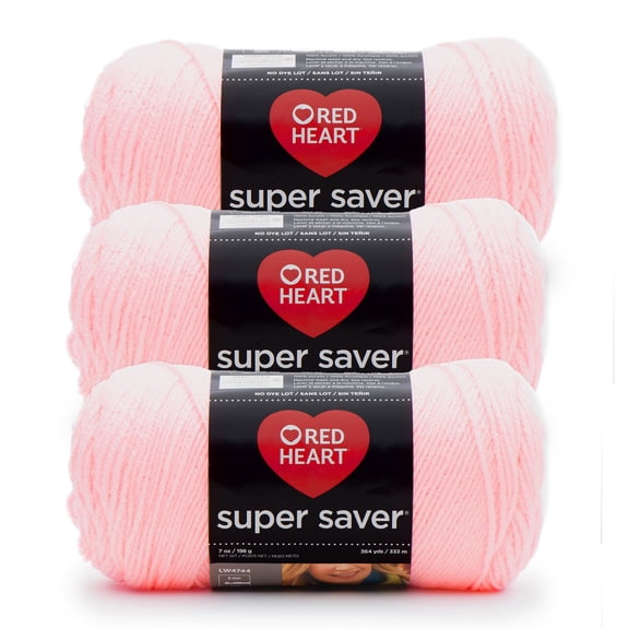 Red Heart Super Saver Yarn 3/Pack-Petal Pink
