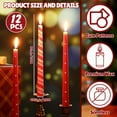 thumbnail image 2 of Ensemble de 12 Bougies de Noël Effilées 10 Pouces de Haut Non Parfumées Bougeoirs de Noël Rayures Bonbons Bougeoirs Rouges pour Décorations de Table de Vacances d'Hiver, 2 of 6