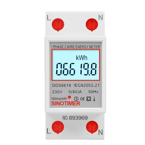 Tssuoun Single Phase Reset Zero Energy Meter kWh Voltage Backlight Din