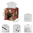 thumbnail image 3 of Psesaysky PU Leather Waterproof Tissue Box Holder Black Cat, Square Napkin Facial Tissues Boxes Dispenser,Fall Maple Leaves Home Office Car Tissue Holder Decorative Container with Metal Button, 3 of 7