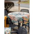 thumbnail image 5 of Outdoor Tablecloths with Umbrella Hole & Zipper, Octopus Coastal 60x60 Inch Square Tablecloths, Summer Nautical Starfish Coral Beige Waterproof Table Cloth, Patio/Pool/Picnic Table Covers, 5 of 8