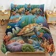 thumbnail image 2 of 3PCS Ocean World Turtle Duvet Cover Set Twin, 1 Duvet Cover And 2 Pillowcase, Duvet Cover for Kids Girls Boys And Teens, 2 of 6