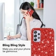 thumbnail image 2 of Compatible with Samsung A52 Case Glitter Shockproof, for Samsung Galaxy A52 Phone Case Bling Sparkly Soft TPU and PC Silicone Shiny Girl Women Thin Protective Cover (Red), 2 of 7