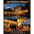 thumbnail image 3 of Beatineon Outdoor String Lights with Lighted Tubing, 24 ft Outside String Lights with 13 (12+1spare) S14 Retro Bulbs & 72-LED Lighted Fairy Tubing, IP65 Waterproof &Connectable LED Light for Patio Bi, 3 of 9