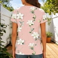 thumbnail image 2 of TaTaai Women's Fashion Printed Round Neck Blouse, Short Sleeve Soft Polyester Spandex All Match Casual Daily Vacation Top Gift, 2 of 7