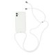 thumbnail image 1 of Adecuado para iPhone funda de teléfono móvil con cordón cruzado, funda de silicona para teléfono móvil, cuerda de collar con funda protectora suave a prueba de golpes blanca (iPhone14 Pro), 1 of 4