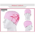thumbnail image 4 of Seyurigaoka Adult PU Swimming Cap with Chic Print Waterproof Unisex Accessory, 4 of 6