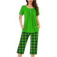 thumbnail image 1 of Ensembles de Pyjama pour Femmes, Shorts pour Femmes, Blouse Décontractée à Col Rond et Manches Courtes, Ensemble de Pyjama Mode, 1 of 7