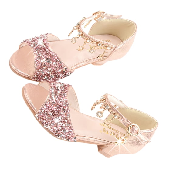 Zapatos con purpurina para niñas Qarigey sandalias de Ballet punta abierta