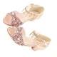 thumbnail image 2 of Zapatos con purpurina Qarigey para niñas, cuñas de Ballet, lentejuelas, cristal, punta abierta, tacones altos, sandalias Rosa 33/21cm, 2 of 6