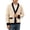 Khaki, variant on Mens Textured Cardigan Solid V Neck Button Front Sweater Patch Pockets Long Sleeve Contrast Ribbed Casual Jacket