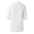 thumbnail image 4 of Women's Short Sleeve T-shirt Women'S Lace Crochet V Neck Half Sleeve Embroidery Button Down Blouses Casual Shirts Tops Tee,White Women's Short sleeve T-shirt L, 4 of 7