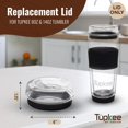 thumbnail image 2 of Tupkee Glass Sip Lid Black - Replacement for Tupkee Double Wall Glass Tumbler, 14oz & 8oz Hand Blown Glass Travel Mug, 2 of 7