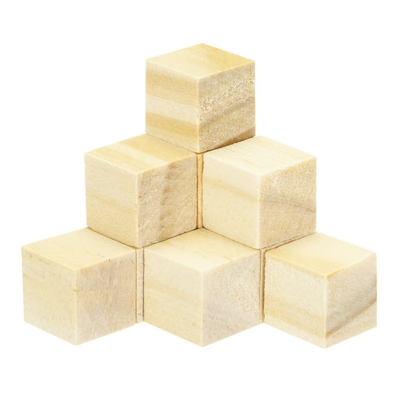 Crafts Wooden cube 100 Pcs Square Natural Solid Wood Crafts Blocks for DIY Projects, Puzzle Making and Stamps