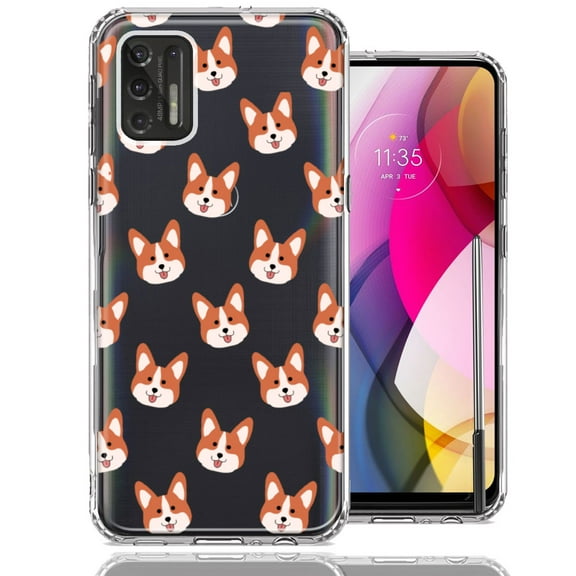 MUNDAZE For Motorola Moto G Stylus 2021 Shiba Inu Polkadots Design Double Layer Phone Case Cover