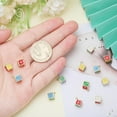 16Pcs Colorful Dice Charms Alloy Enamel Cube Square Dice charms 3D Dice