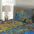 thumbnail image 2 of Ambesonne Moroccan Quilted Coverlet 2 Pcs, Persian Motif Bohemian, Twin Size, Pale Coffee Blue, 2 of 4