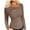 Brown, variant on Honeeladyy Womens Spring Long Sleeve Tops,Slim Fit Cutout Tops Fashion Solid Color Stretch Going Out Comfort Tees Gift Wine XXL