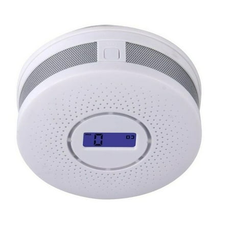 Arzil 2 in 1 Carbon Monoxide&Smoke Alarm Smoke Fire Sensor Alarm CO Carbon Monoxide Detector Sound Combo Sensor Tester Battery Operated with Digital Display for CO