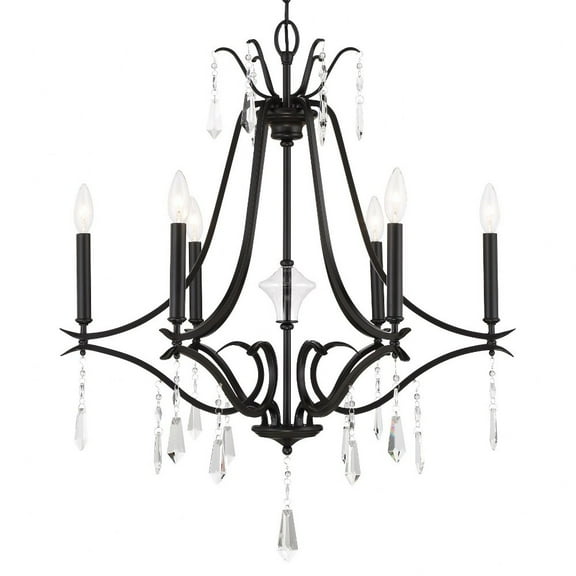 4446-66A-Minka Lavery-Laurel Estate - 6 Light Chandelier-31.75 Inches Tall and 26.75 Inches Wide-Coal Finish -Traditional Installation
