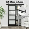 thumbnail image 6 of 36'' x 84'' Black 4-Lite Frosted Glass And Solid Manufactured Wood Sliding Barn Door With Installation Hardware Kit, 6 of 8