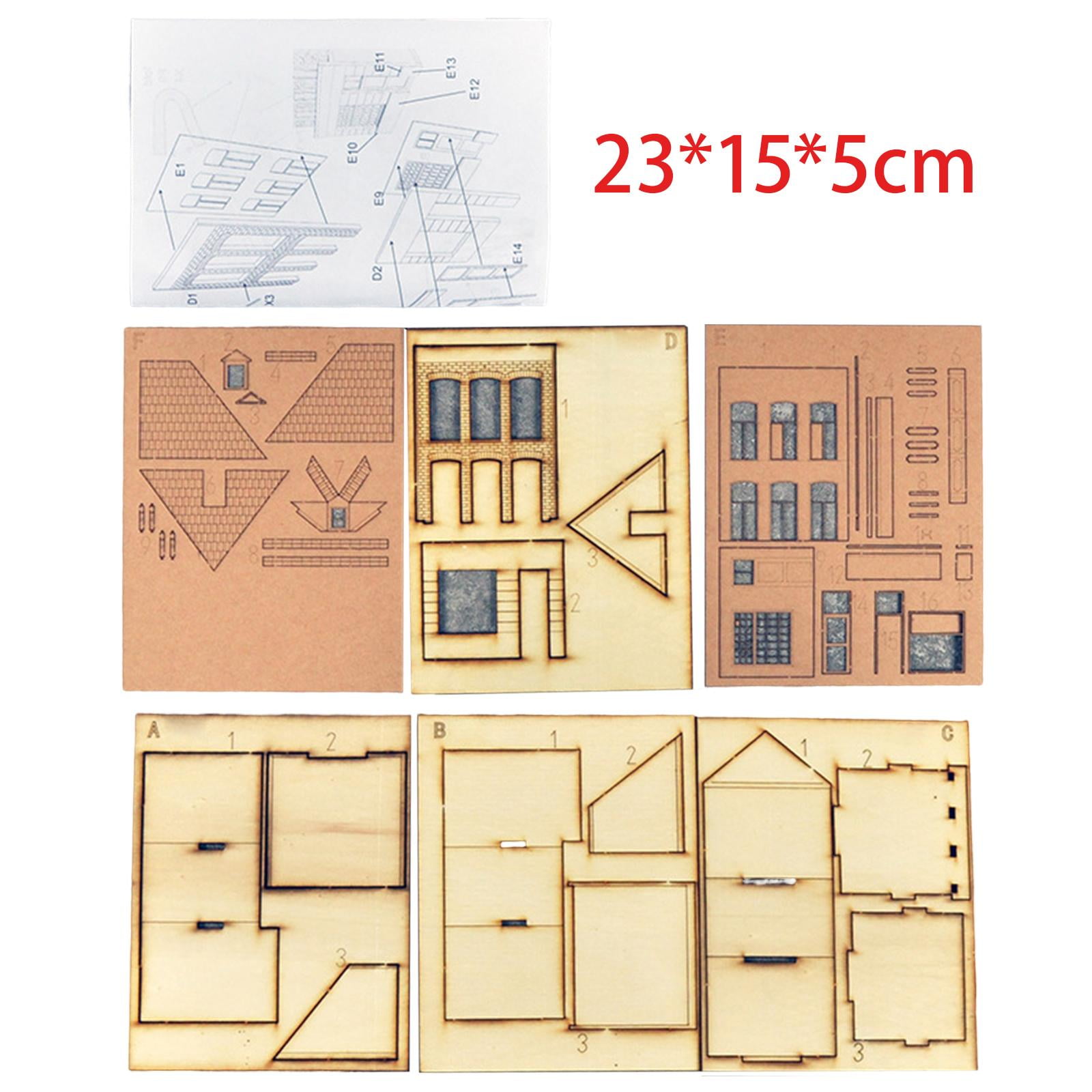 1/87 Building Model House DIY Wooden House Assemble Unassembly Handmade 1/87 Building Model Kits for Scenery Layout Micro Landscapes Decor