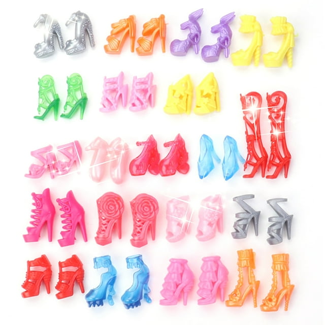 30 Paires de Chaussures pour Poupée Assorties, Chaussures à Talons Hauts, Bottes, Accessoires pour Poupée de 11 Pouces