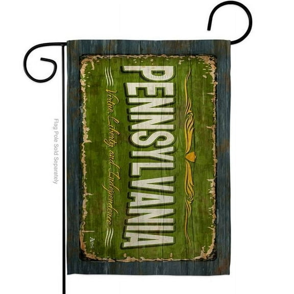 G142983-BO 13 x 18.5 in. Pennsylvania Vintage American State Garden Flag with Double-Sided Horizontal House Decoration Banner Yard Gift