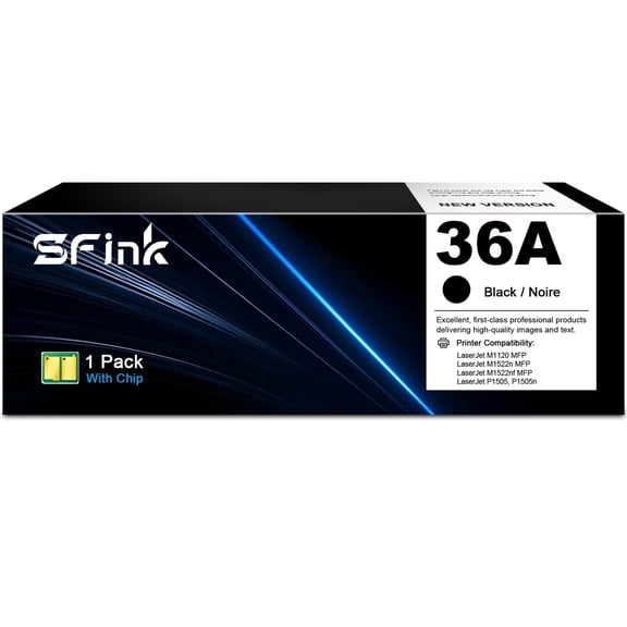36A Toner Cartridges(Black 1-Pack) Compatible for HP36A CB436A for LaserJet M1522n MFP M1522nf MFP M1120 MFP P1505 P150n Printer