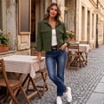 thumbnail image 6 of Cropped Jacket Women Fall Outwear Button Down Trendy Cropped XL, 6 of 6