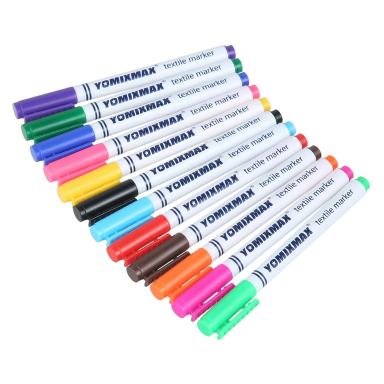 Best Fabric Markers (Pack of 24 Pens) Non-Toxic - Set of 24 Individual  Colors - No Duplicates - Bullet Tip - Machine Washable Paint - Perfect for