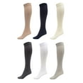 thumbnail image 1 of DARESAY Women Trouser Socks with Comfort Band Spandex Opaque Knee High - 6-Pack, 1 of 6