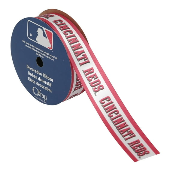 Berwick Offray 7/8"x9' MLB Cincinnati Reds Single Face Satin Ribbon