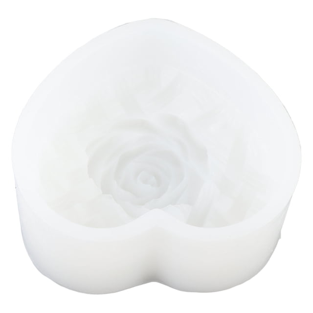 Patrón De Silicona Con Vela Perfumada En Forma De Corazón, Fácil De Lavar, Sin Deformación, Patrón De Silicona Con Vela Rosa En Forma De Corazón Versátil Para