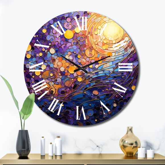 Designart "Enigmatic Arrangement I" Abstract Collages Oversized Wall Clock