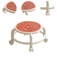 thumbnail image 6 of deevoka Round Rolling Low Stool Lightweight with Wheels for Home Pedicure Garage Orange, 6 of 9
