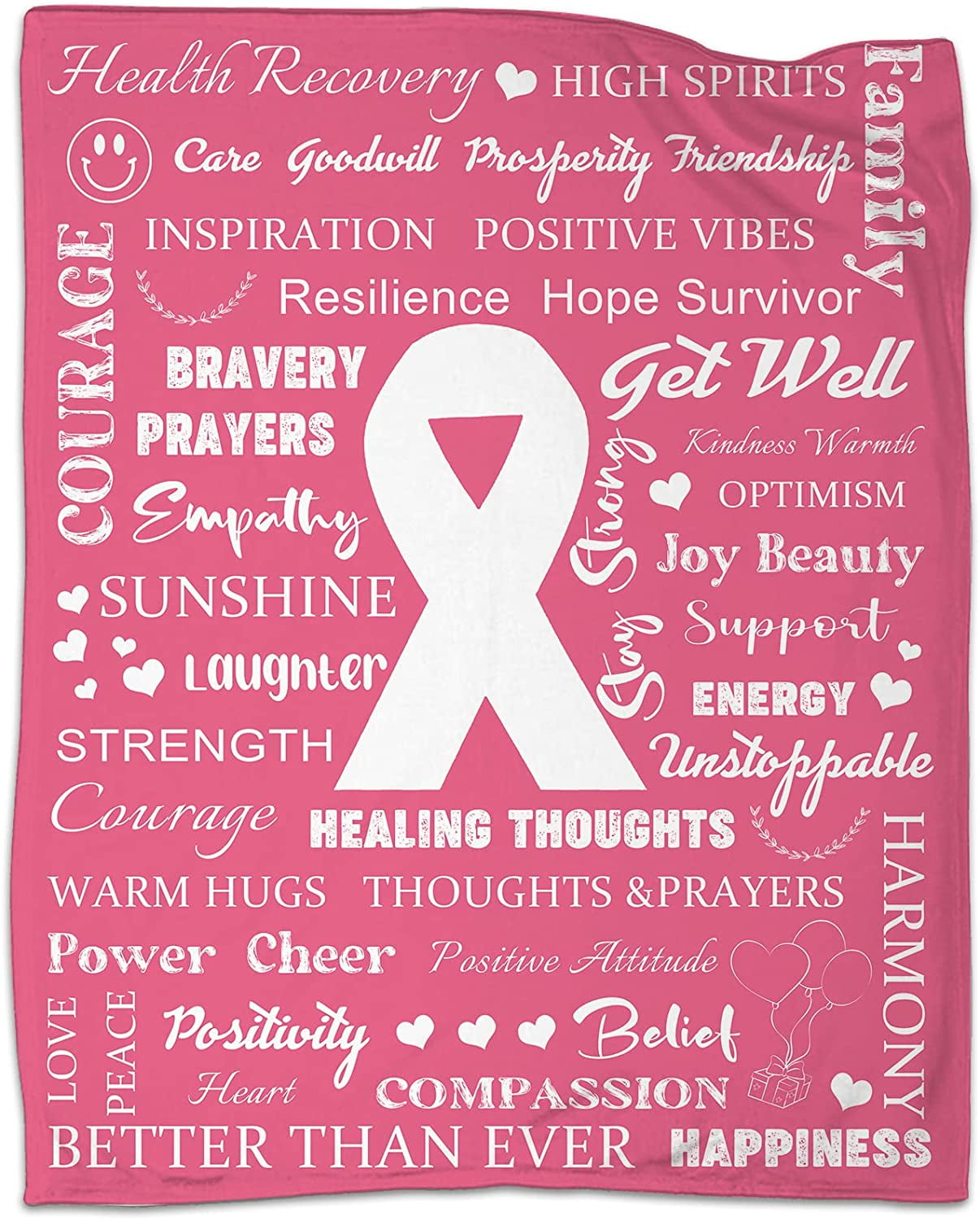 Sonernt Breast Cancer Blanket Gifts for Women,Get Well Soon Gift for Women Throw Blanket
