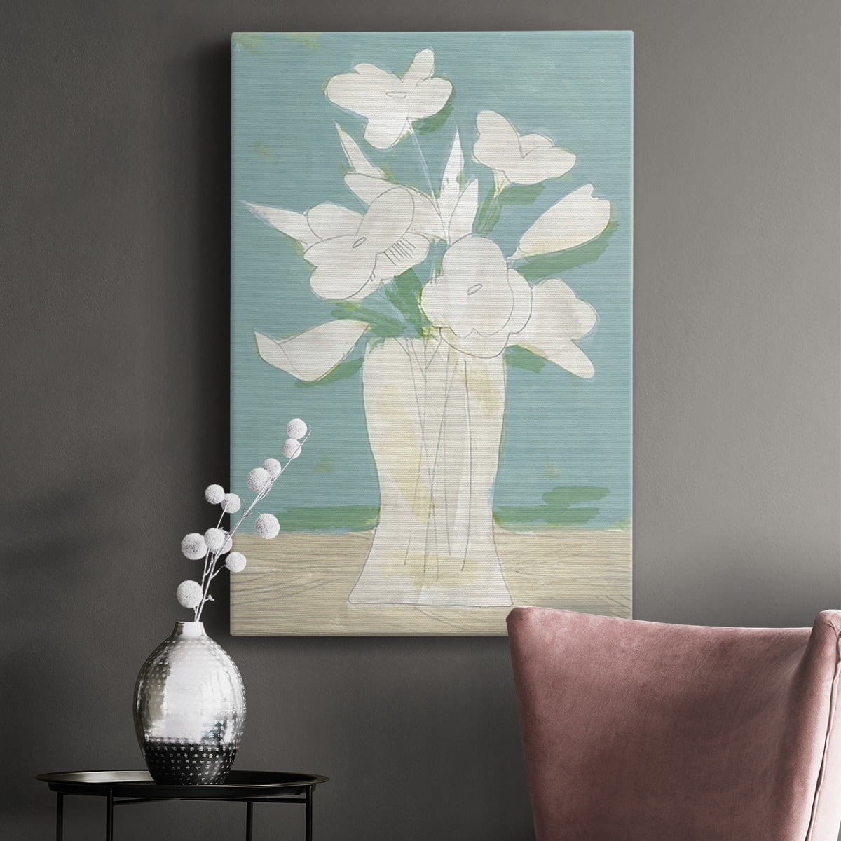 Muted Spring Arrangement I Premium Gallery Wrapped Canvas - Ready to Hang